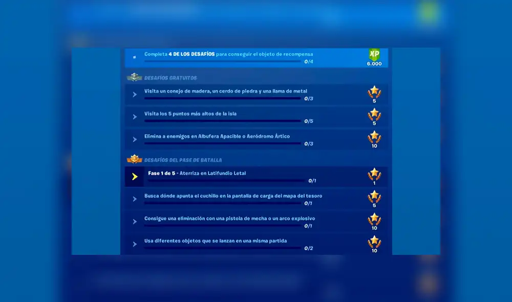 Fortnite: conoce todos los desafíos de la semana 6 y cómo completarlos [FOTO]