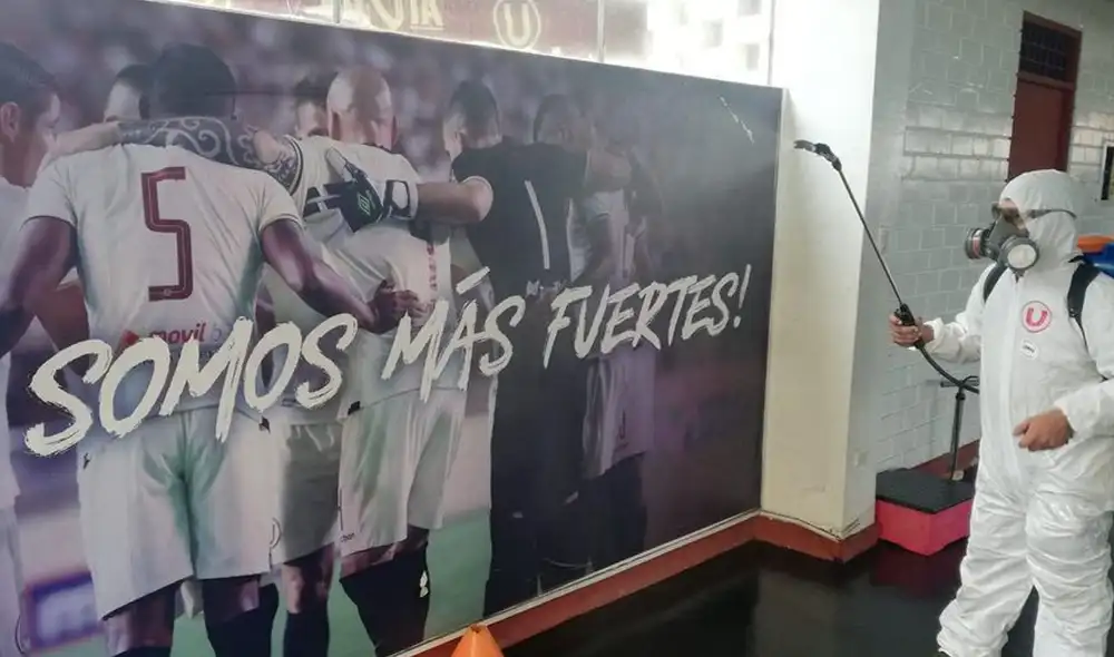 Instalaciones de Universitario fueron fumigadas para el reinicio de los entrenamientos. | Foto: Prensa Universitario