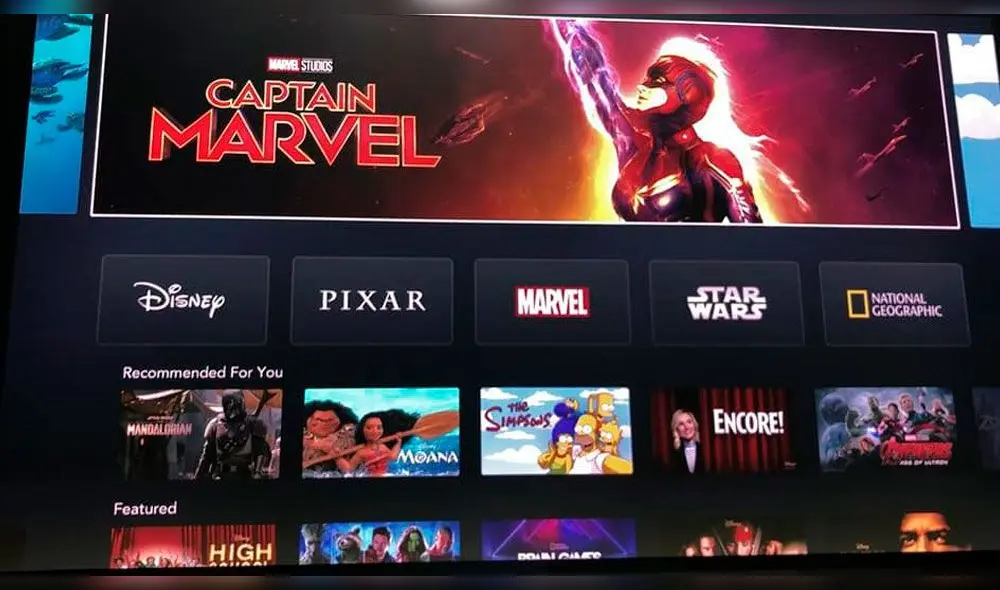 Así se verá la interfaz de Disney+, la plataforma streaming de Disney. Foto: Difusión