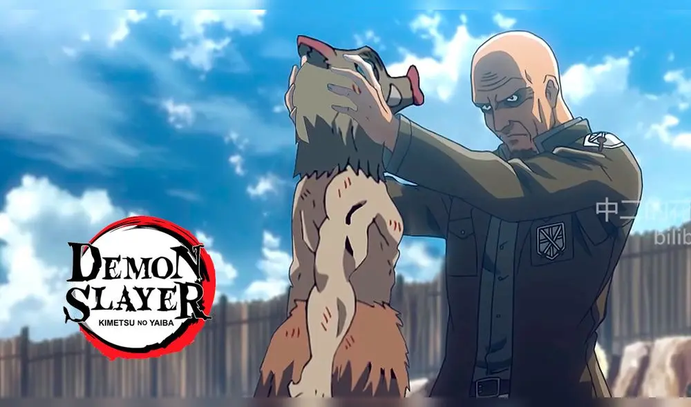 Kimetsu no Yaiba y Shingeki no Kyojin se unen. Créditos: Composición Kimetsu no Yaiba y Shingeki no Kyojin se unen. Créditos: Composición