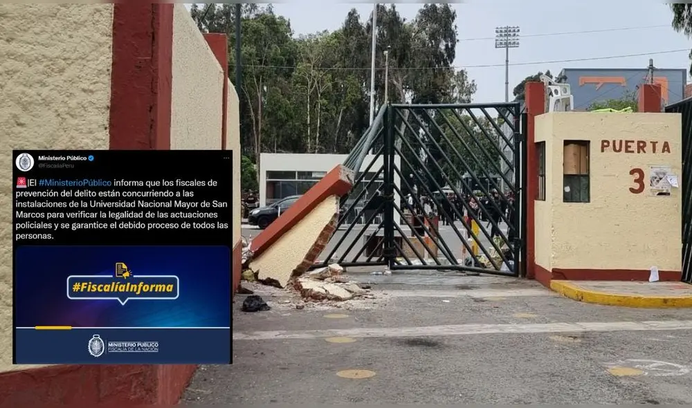 El MinisterioPúblico informó que los fiscales de prevención del delito están concurriendo a las instalaciones de la Universidad Nacional Mayor de San Marcos. Foto: composición LR/Twitter-Ministerio Público/Difusión El MinisterioPúblico informó que los fiscales de prevención del delito están concurriendo a las instalaciones de la Universidad Nacional Mayor de San Marcos. Foto: composición LR/Twitter-Ministerio Público/Difusión