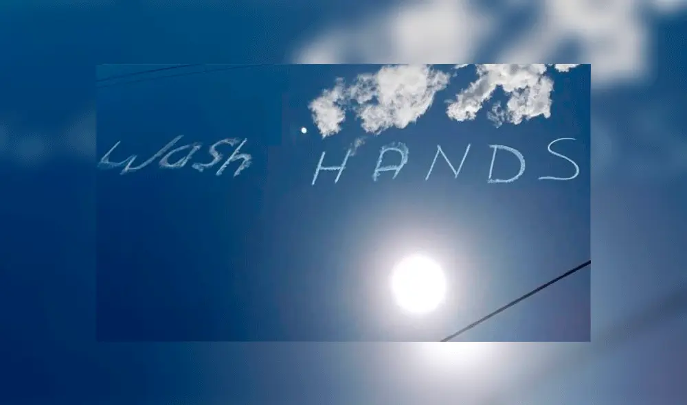 “Lávense las manos”: el mensaje escrito por un avión para prevenir el coronavirus “Lávense las manos”: el mensaje escrito por un avión para prevenir el coronavirus