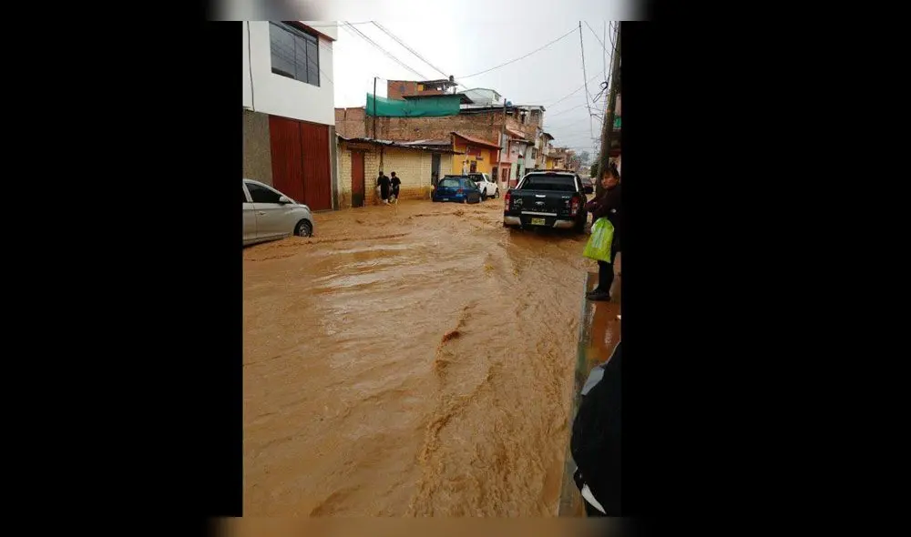 Cajamarca: distrito Baños del Inca se inunda con intensas lluvias [VIDEO]