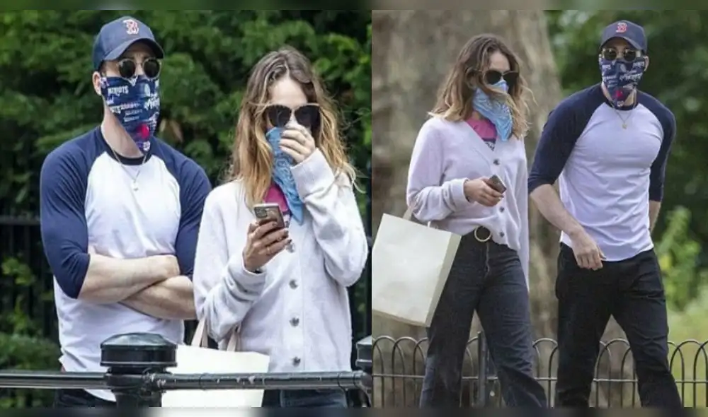 Lily James y Chris Evans son nuevamente captados paseando juntos por un parque de Londres