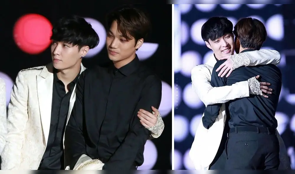 Lay y Kai durante una ceremonia de premiación de fin de año. Foto: fansite Lay y Kai durante una ceremonia de premiación de fin de año. Foto: fansite