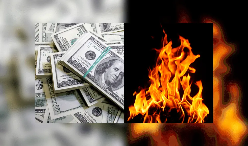 El hombre afirmó quemar su dinero en dos fogatas. Fuente: Composición. El hombre afirmó quemar su dinero en dos fogatas. Fuente: Composición.