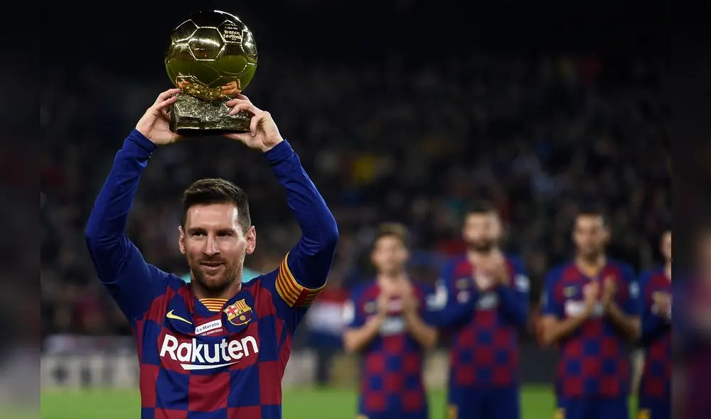 Messi presentó su más reciente premio y Barcelona ganó con un hat-trick suyo. Foto: AFP. Messi presentó su más reciente premio y Barcelona ganó con un hat-trick suyo. Foto: AFP.
