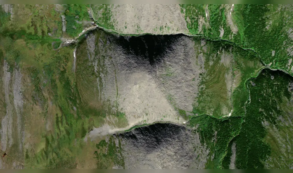 Imagen satelital del hallazgo de Norte Salvaje. Foto: Google Maps.