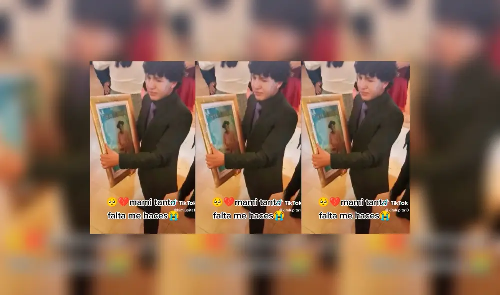 TikTok: joven Huancaino rompe el corazon de usuarios al bailar con el cuadro de su madre fallecida. Foto: composición LR TikTok: joven Huancaino rompe el corazon de usuarios al bailar con el cuadro de su madre fallecida. Foto: composición LR