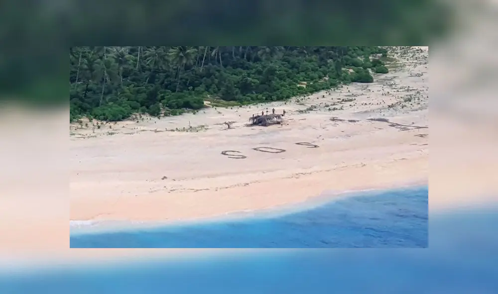 Vista desde el avión de rescate del mensaje. Foto: AFP Vista desde el avión de rescate del mensaje. Foto: AFP