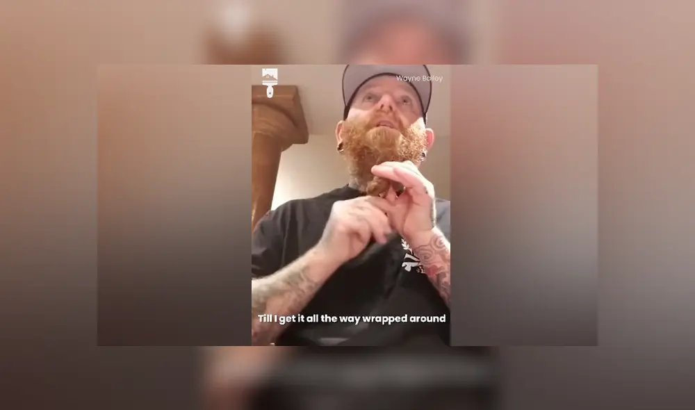 Desliza hacia la izquierda para ver el truco secreto de un hombre para ocultar su enorme barba. Viral de YouTube.