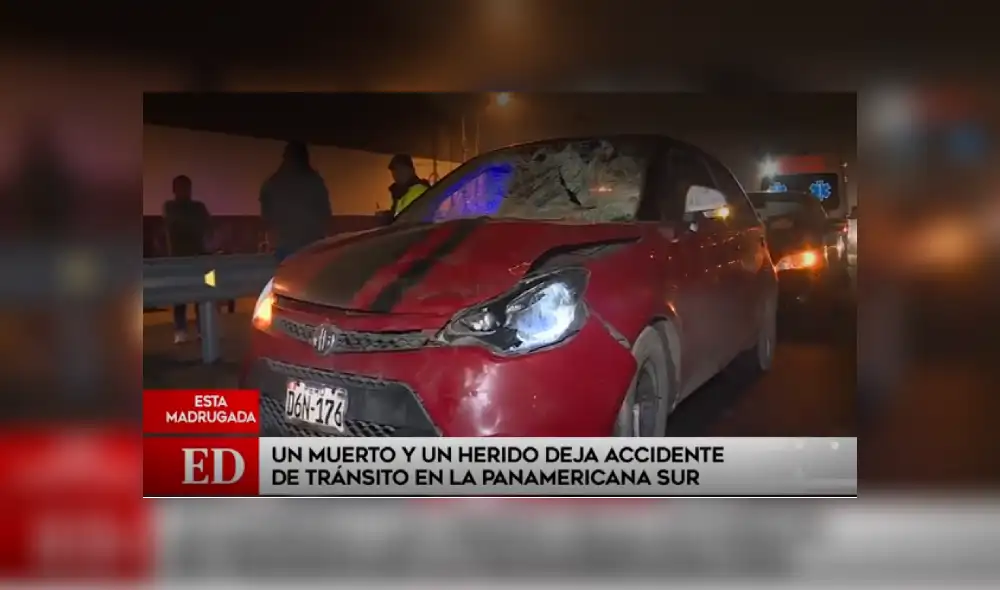 Auto identificado con placa D6N -176 involucrado en el accidente. Foto: Captura América Noticias Auto identificado con placa D6N -176 involucrado en el accidente. Foto: Captura América Noticias