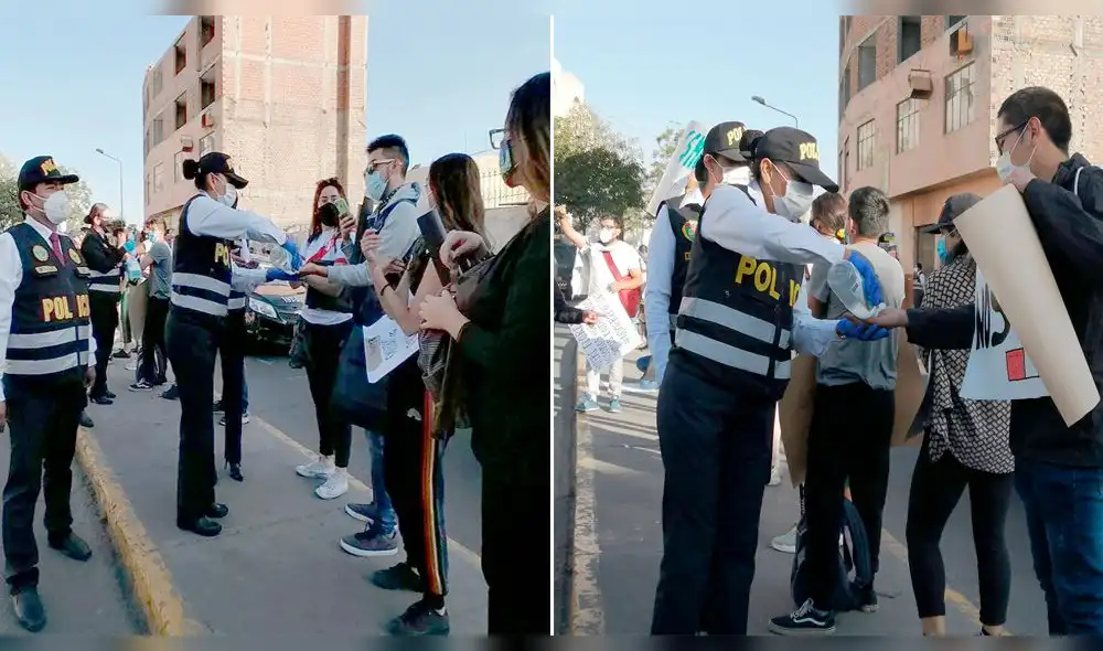 Una estrategia distinta aplican los agentes de la Policía en Arequipa. Foto: Lino Mamani