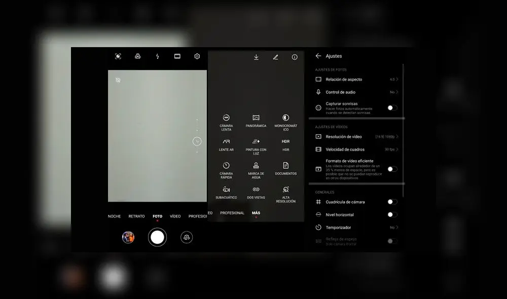 App de la cámara del Huawei P40 Pro.