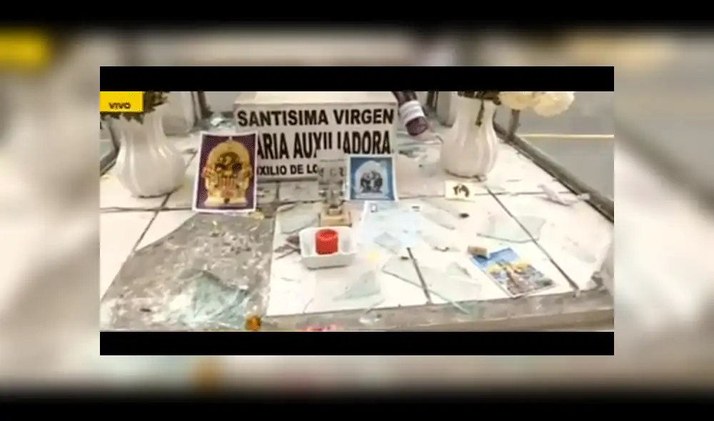 Delincuentes roban imagen de la Virgen Auxiliadora de un barrio de Ate [VIDEO]
