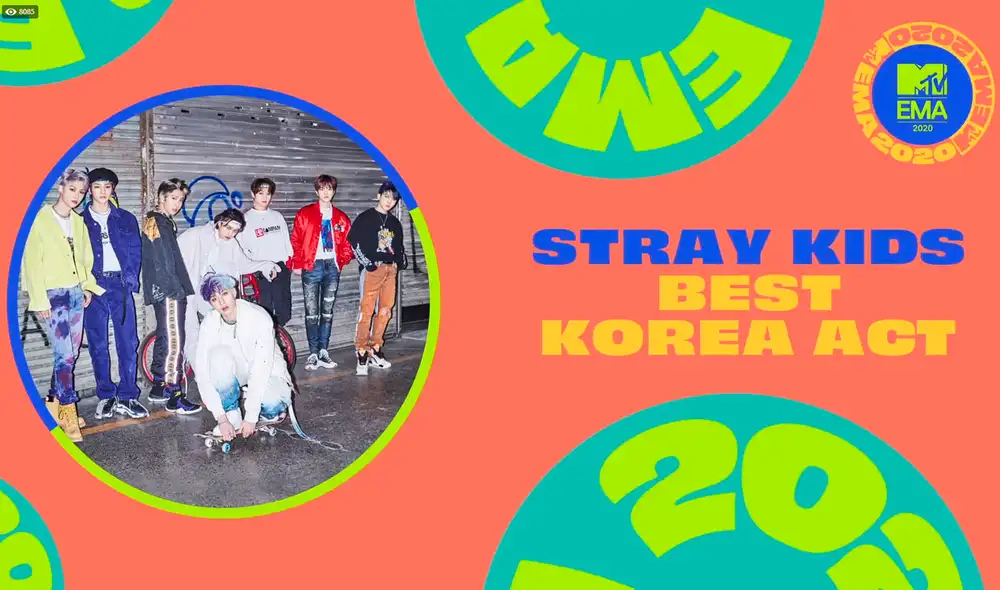 Stray Kids gana en los MTV EMA 2020 como Mejor acto coreano. Foto: captura