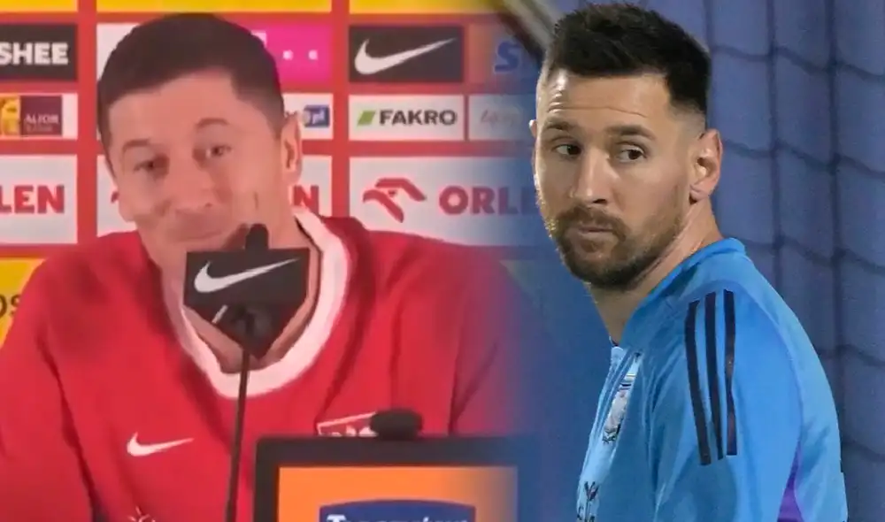 Robert Lewandowski enfrentará a la Argentina de Lionel Messi en el Mundial Qatar 2022. Foto: composición LR/captura Infobae/AFP