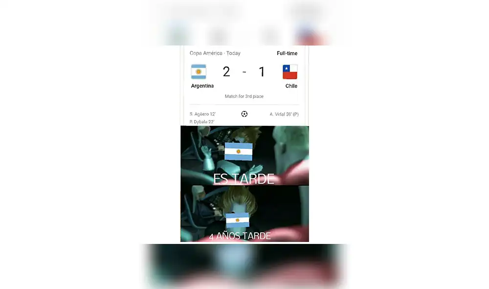 Argentina vs Chile: memes tras la victoria Albiceleste en la Copa América 2019. Foto: Facebook