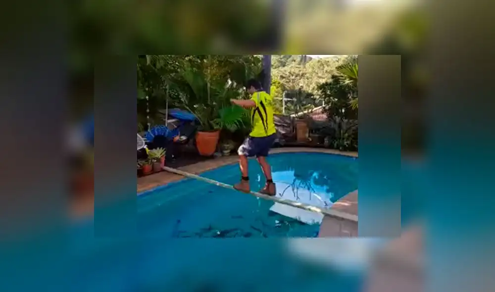 YouTube: Intentó cruzar una piscina y protagonizó doloroso "fail"