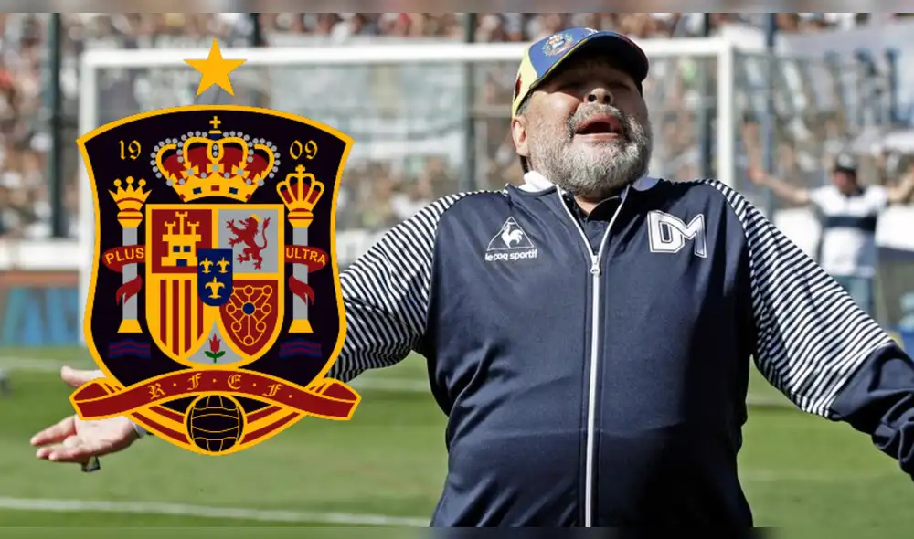 Diego Armando Maradona es opción para ser director técnico de España. Foto: Composición