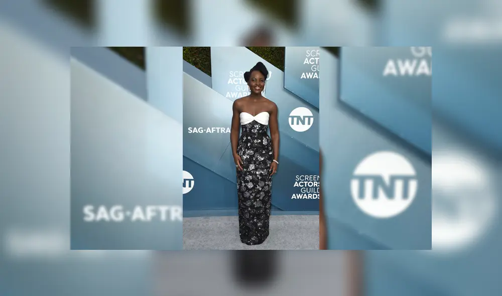 Lupita Nyong'o llevaba un vestido con encaje Louis Vuitton. (Foto: ¡Hola!)