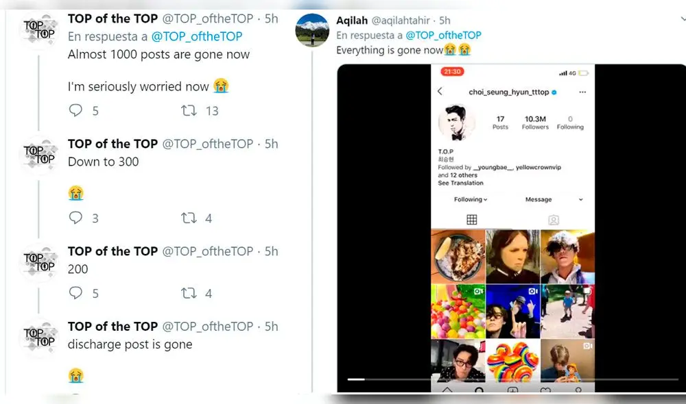 BIGBANG: los seguidores de la estrella vieron como sus publicaciones en Instagram iban desapareciendo.