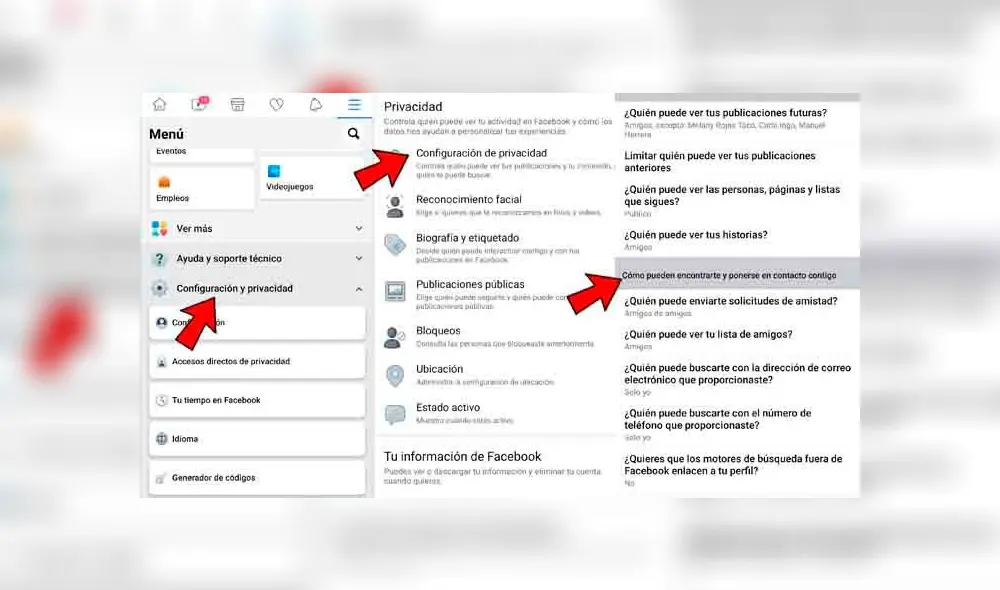 Así debes configurar tu perfil de Facebook. (Fotos: La Información)