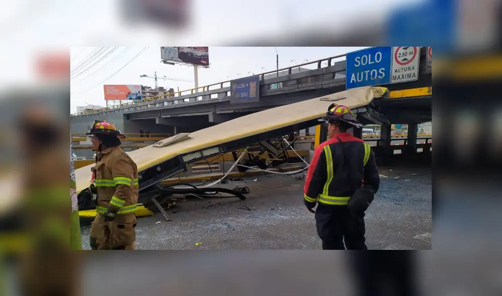 Pueblo Libre: bus se queda sin techo tras pasar por debajo de puente de la avenida Brasil [FOTOS y VIDEO]