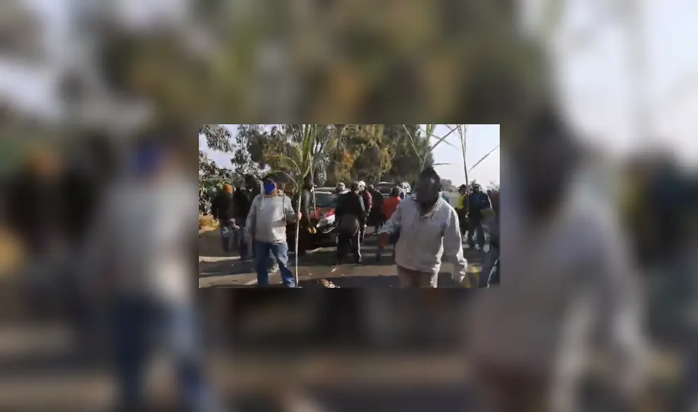 Protesta en carretera a Tumán. Foto: TVi