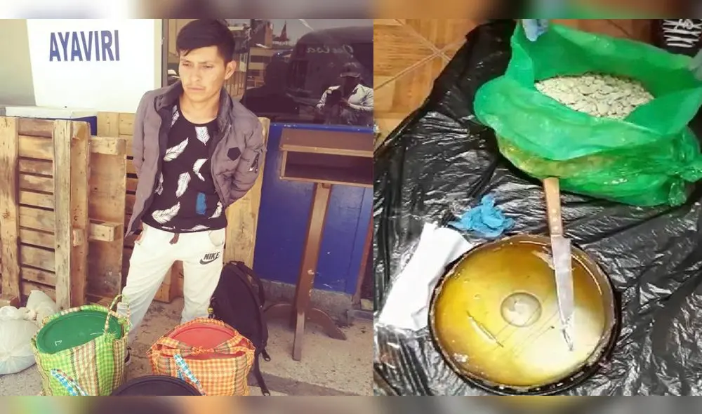 Arequipa: Ayacuchano intentó transportar 16 kilos de droga de alta pureza en baldes de miel Arequipa: Ayacuchano intentó transportar 16 kilos de droga de alta pureza en baldes de miel