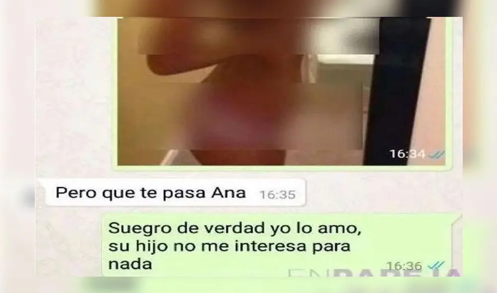 WhatsApp: Chica le envía foto íntima a su suegro y le da una polémica confesión [FOTOS] 