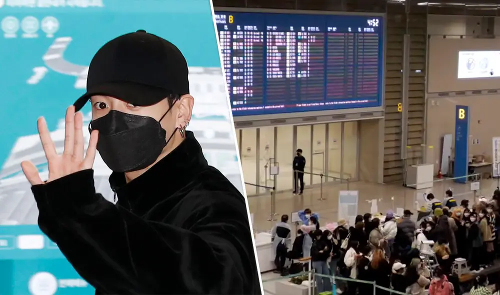 Jungkook saluda a fans y prensa coreana en el aeropuerto ICN (6 diciembre 2021). Foto: News1/Newsen Jungkook saluda a fans y prensa coreana en el aeropuerto ICN (6 diciembre 2021). Foto: News1/Newsen