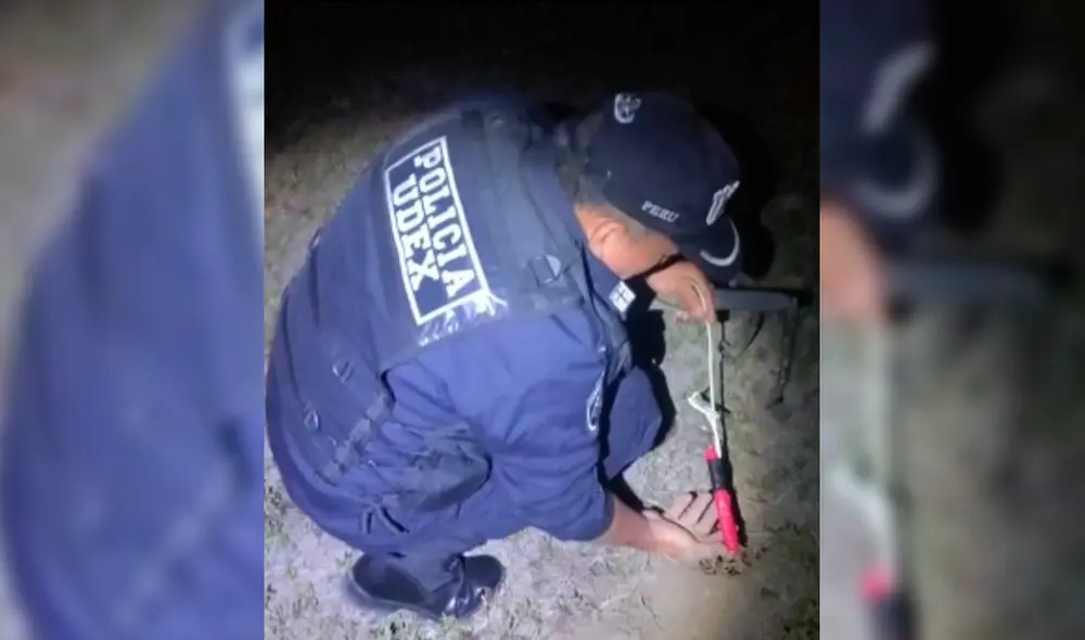 Personal de la Udex llegaron para neutralizar el explosivo. Foto: PNP Personal de la Udex llegaron para neutralizar el explosivo. Foto: PNP