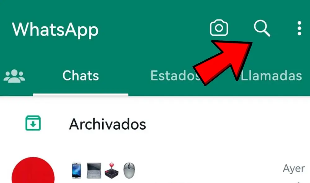 Ubicación de la lupa de WhatsApp en Android. Foto: Composición LR