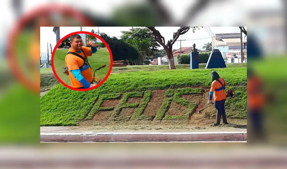Facebook viral: jefes de jardinero que escribió "felis navidad" en césped lo defienden de críticas [FOTO] 
