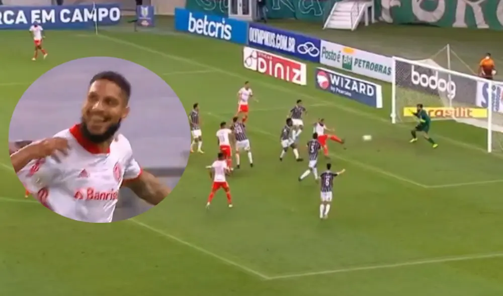 Gol de Paolo Guerrero en la tercera fecha del Brasileirao. |