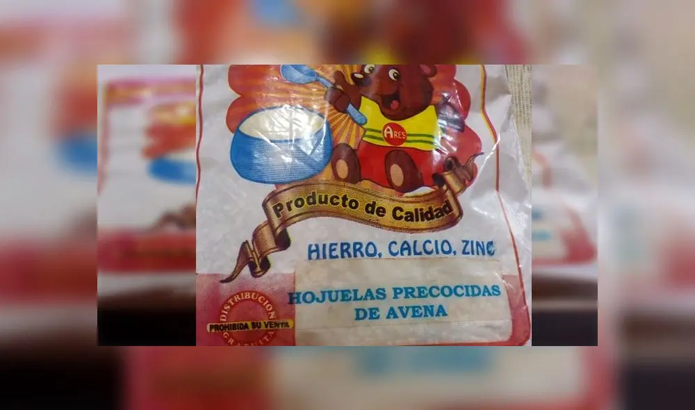 Paquetes de avena tenían rótulo de prohibida su venta. Paquetes de avena tenían rótulo de prohibida su venta.