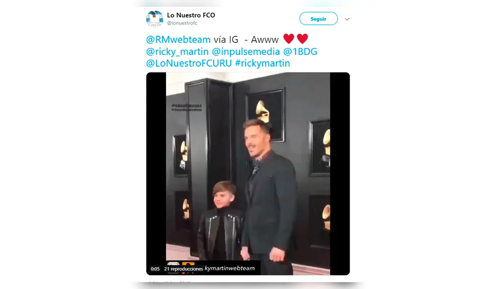Grammys 2019: Hijo de Ricky Martin causa furor al pasar por la red carpet [VIDEO]