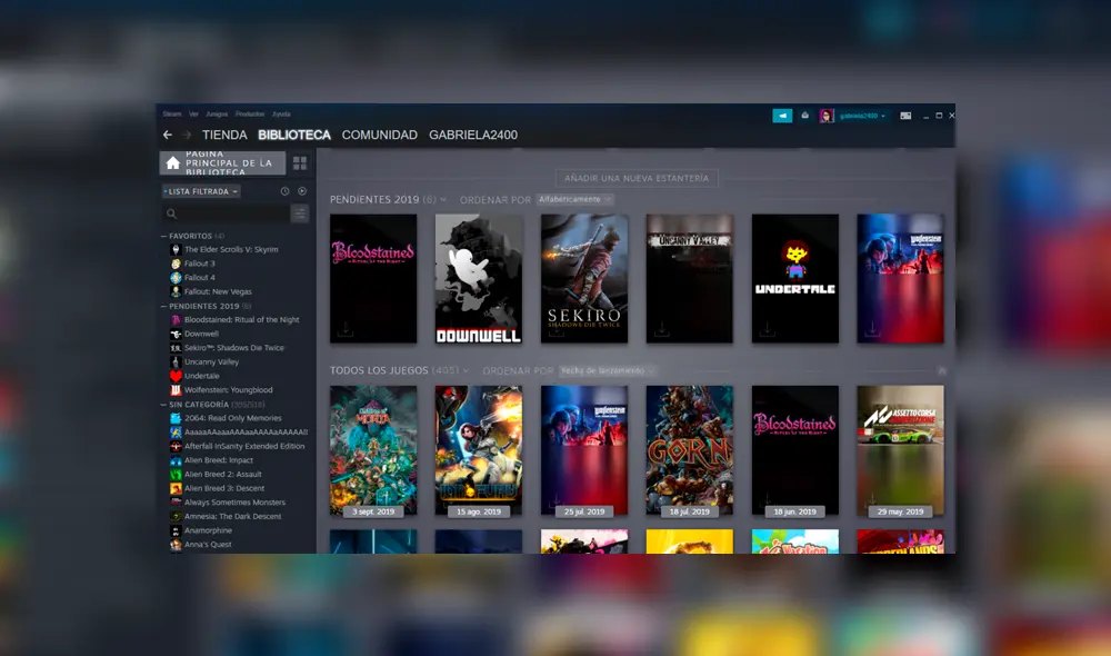 Así es el nuevo diseño de la biblioteca de Steam. Descubre cómo conseguirlo.