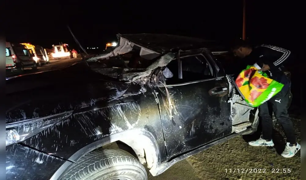 Así quedó el vehiculo donde falleció el hijo de futbolista. Foto: La República.