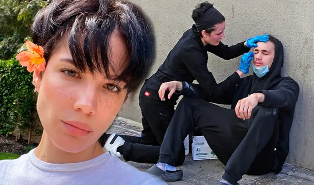 Halsey captan a la cantante curando a heridos durante protesta en Los Ángeles por la muerte de George Floyd