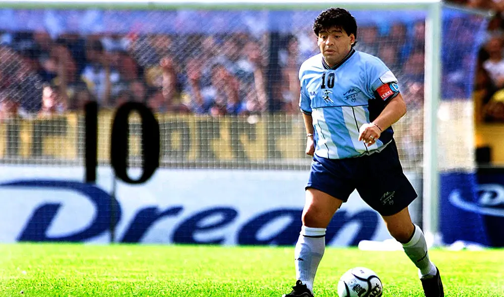 Diego Armando Maradona en su partido de despedida vistiendo la camiseta de la selección argentina. | Foto: AFP
