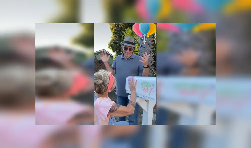 Desliza las imágenes hacia la izquierda para apreciar la amorosa acción de una pareja al imitar una escena de la cinta ‘Up’. Fotocaptura: Facebook.