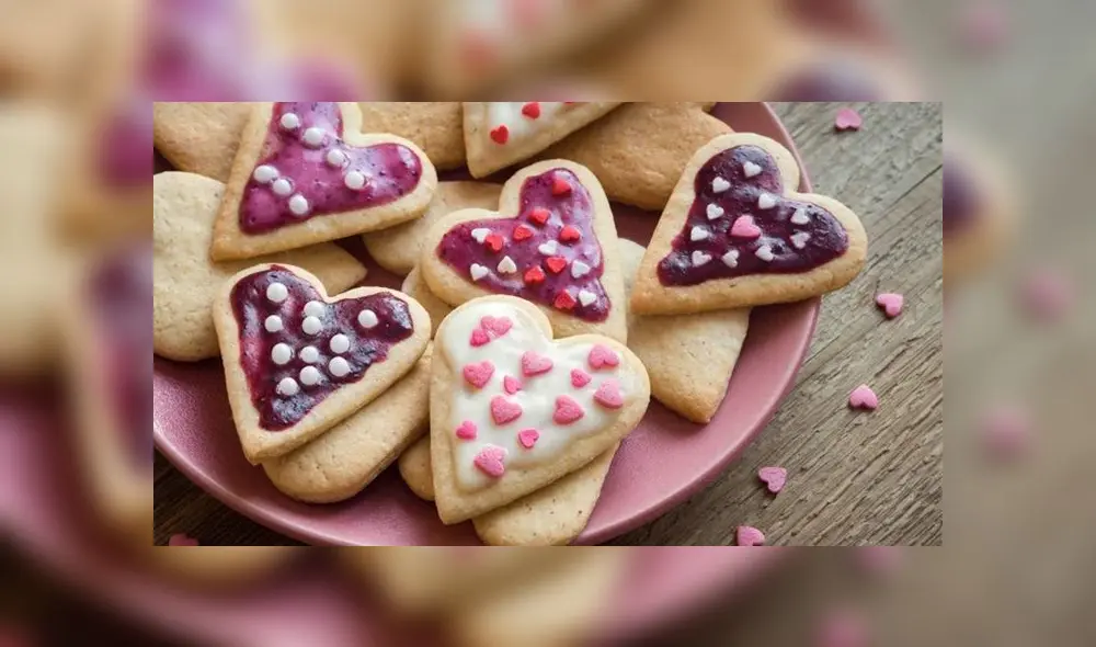 Galletas de jengibre con forma de corazón en San Valentín. Foto: difusión.