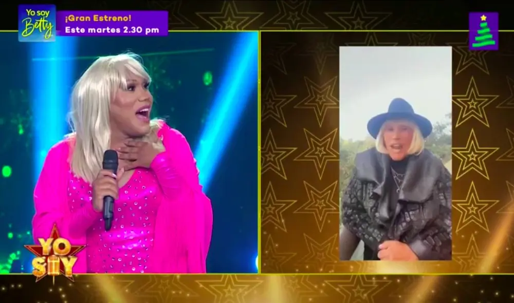 "Me has motivado, me has hecho sentir feliz con este performance que estás haciendo en la pantalla”, dijo Laura León .Foto: captura Latina.