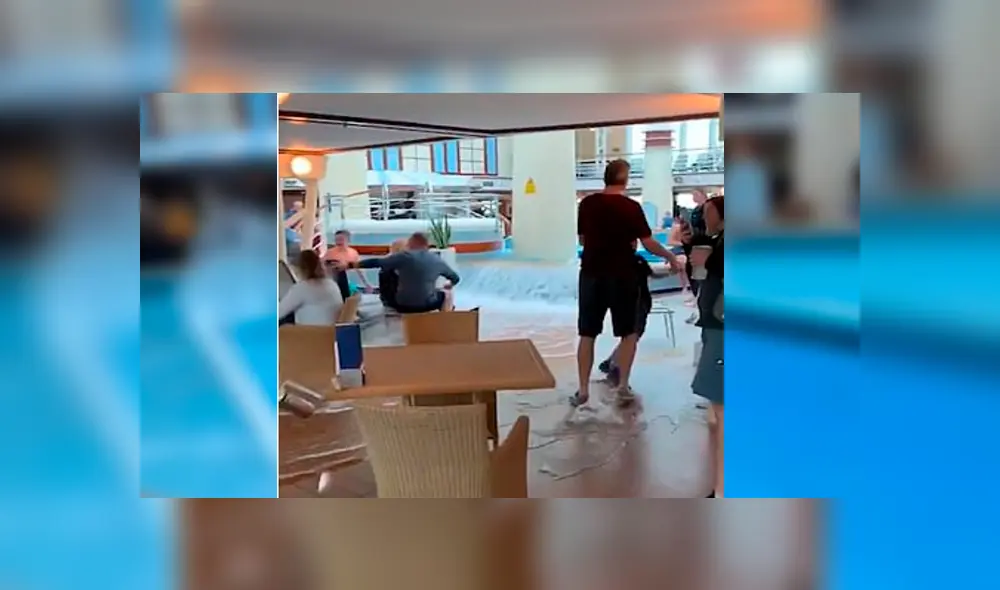Tormenta golpea un crucero y los pasajeros tienen insólita reacción [VIDEO]