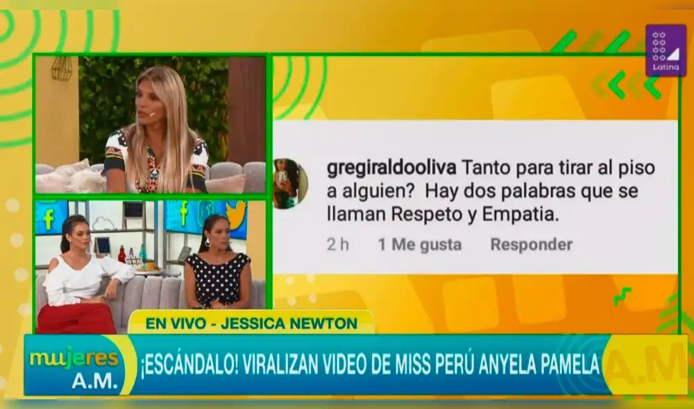 Jessica Newton le pidió a Anyella Grados entregar la corona del Miss Perú [VIDEO]