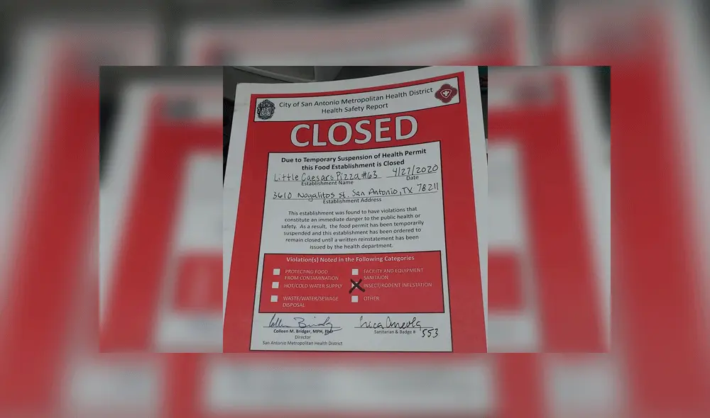 El local fue clausurado por las autoridades, indica el ex empleado. Foto: Stephen Christopher Estrada / Facebook.