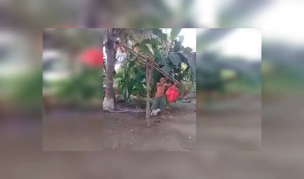 En Facebook, un padre recolectó varios materiales para crear un columpio en medio de un desolado campo.