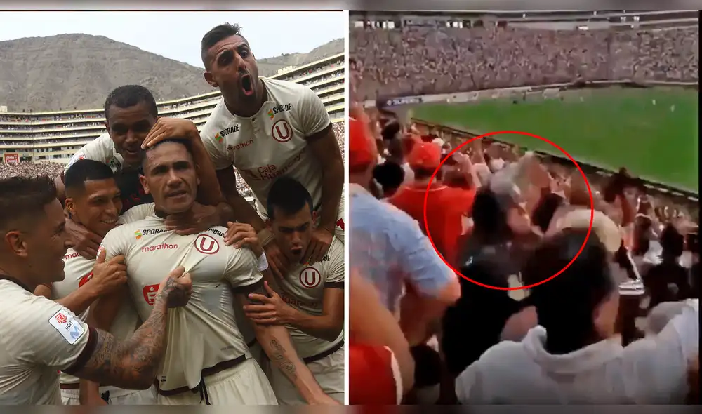 Universitario de Deportes: Policía celebró el gol de Jonathan dos Santos. Créditos Villalobos- Contreras.